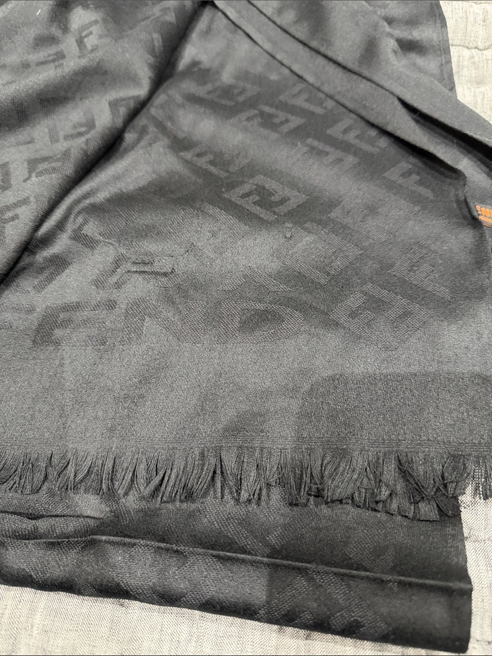 Fendi Black Monogram Scarf - Picture 2 of 3